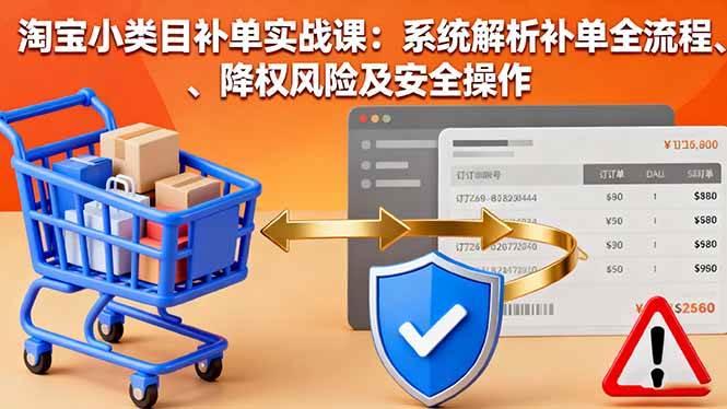 (10.12)淘宝小类目补单实战课：系统解析补单全流程、降权风险及安全操作