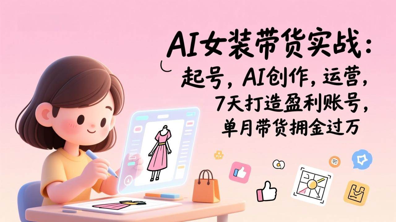 (1.15)AI女装带货实战班（更新）：起号，AI创作，运营，7天打造盈利账号，单月带货佣金过万