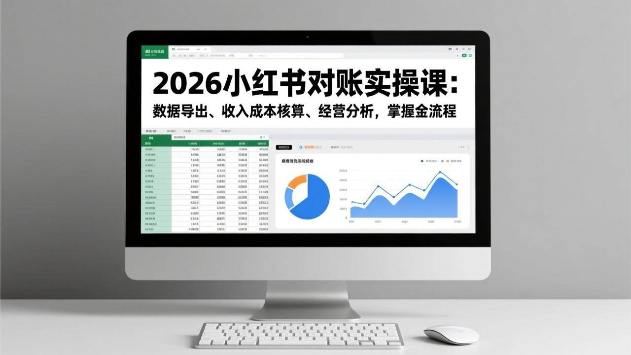 (2.12)2026小红书对账实操课：数据导出、收入成本核算、经营分析，掌握全流程