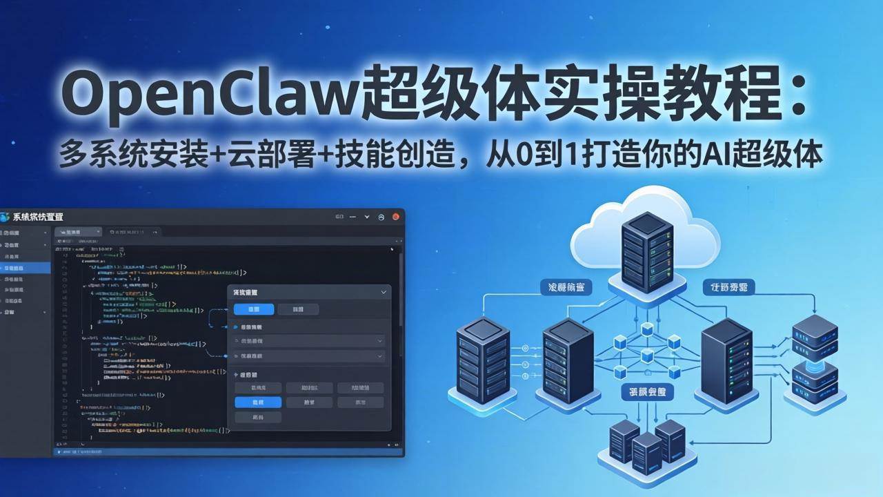 (3.12)OpenClaw-小龙虾 超级体实操教程：多系统安装+云部署+技能创造，从0到1打造你的AI超级体