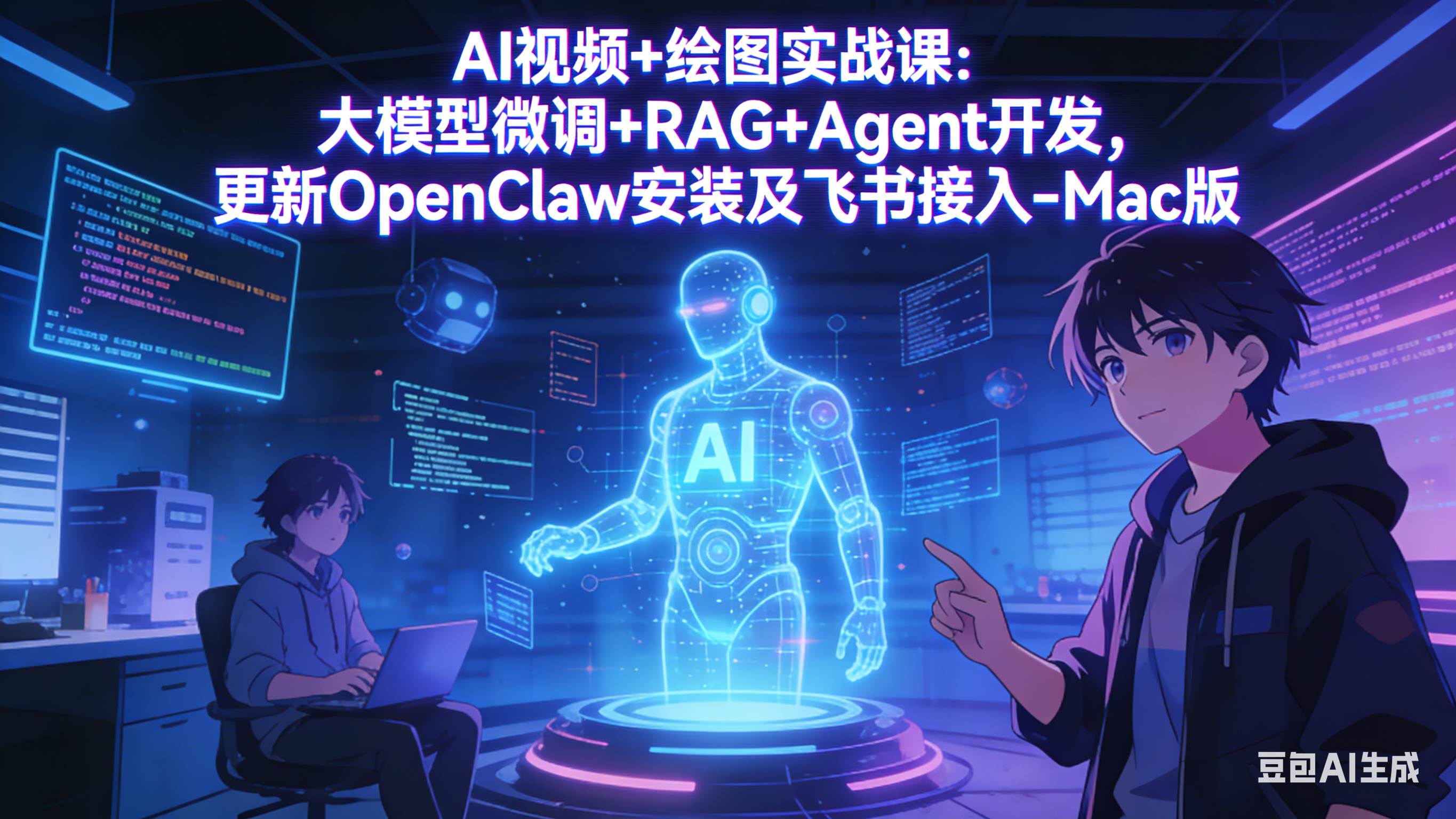 (3.11)AI视频+绘图实战课：大模型微调+RAG+Agent开发，更新OpenClaw安装及飞书接入-Mac版