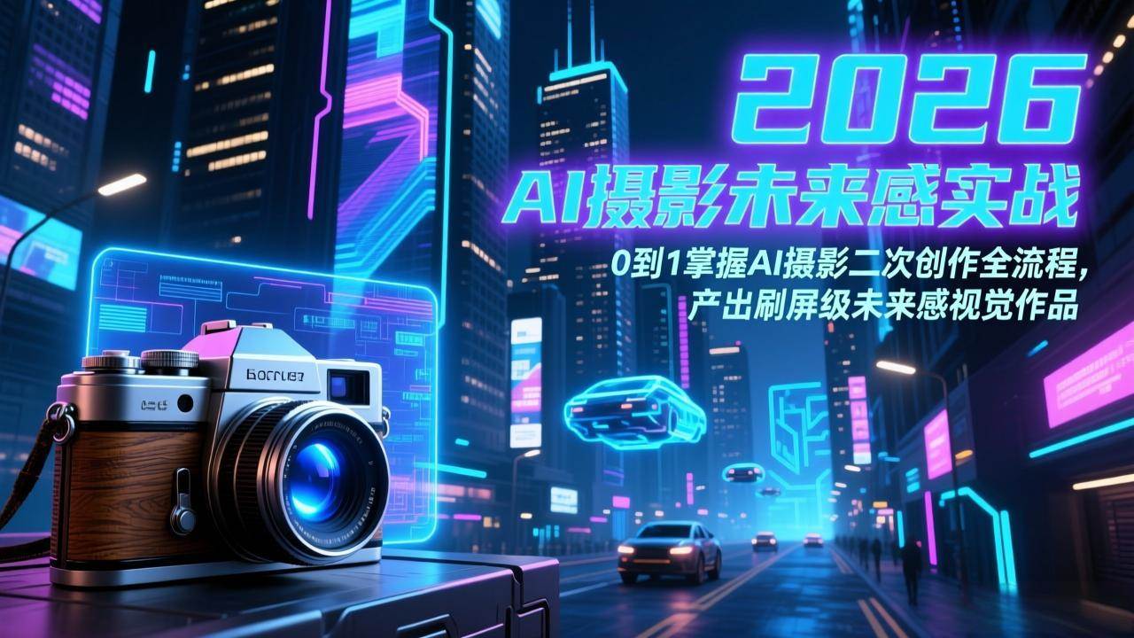 (3.10)2026 AI摄影未来感实战：0到1掌握AI摄影二次创作全流程，产出刷屏级未来感视觉作品