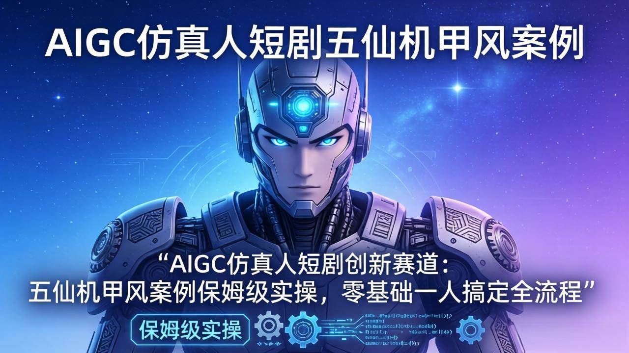 (4.11)AIGC仿真人短剧创新赛道：五仙机甲风案例保姆级实操，零基础一人搞定全流程