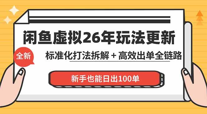 (5.4)咸鱼虚拟从0到1系统化运营课程：标准化打法拆解 + 高效出单全链路教学，新手也能日出100单