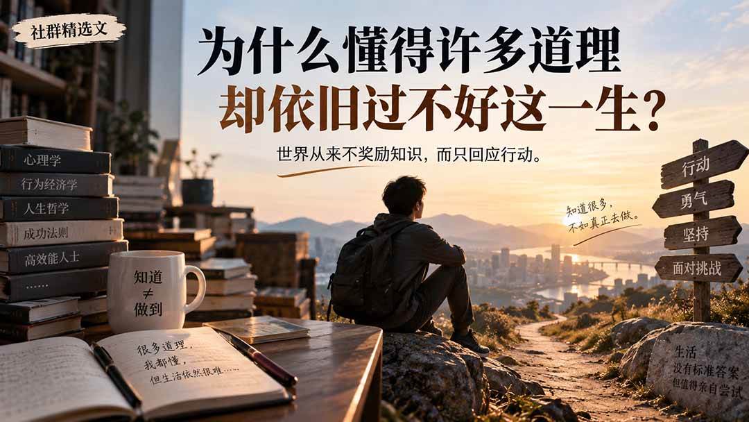 (9.20)社群精选文：为什么懂得许多道理却依旧过不好这一生？