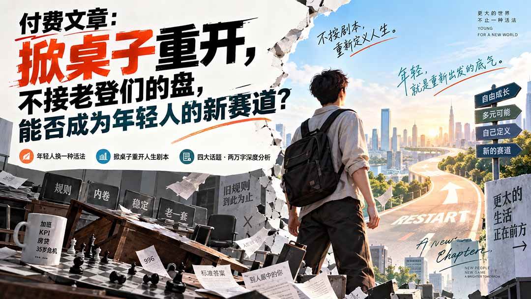 (9.21)付费文章：掀桌子重开，不接老登们的盘，能否成为年轻人的新赛道？
